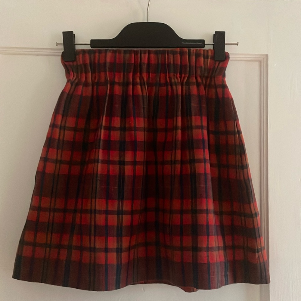 J. Crew vintage holiday plaid wool mini skirt